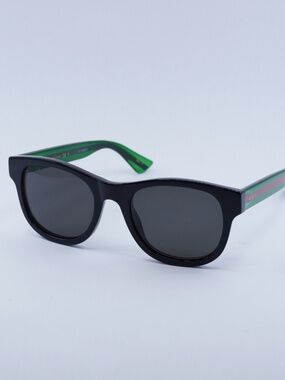 LIKE NEW Gucci Black Green & Red Stripe Polarized Sunglasses Designer Sunglasses